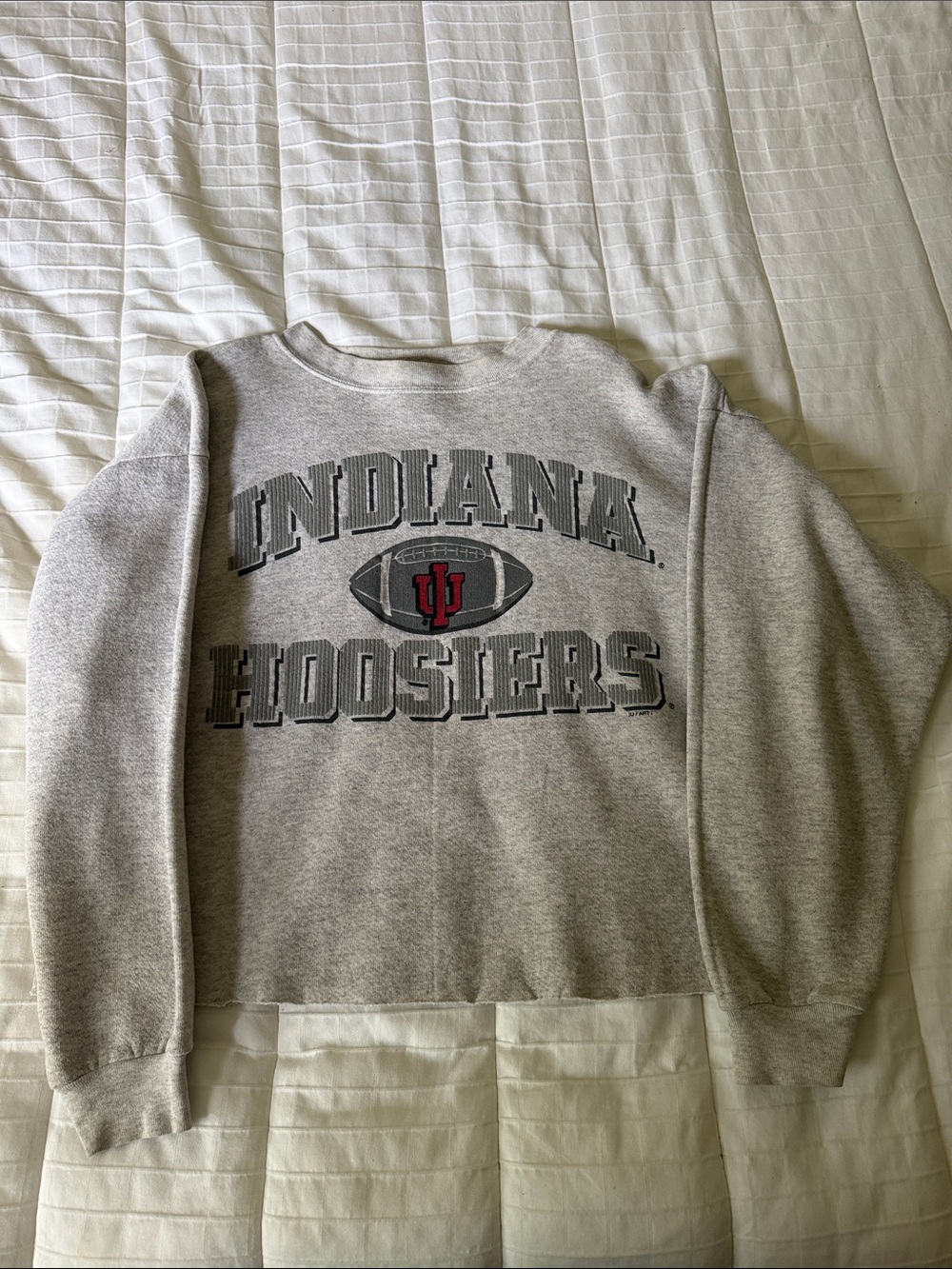 Trau & Loevner Gray Indiana Hoosiers Football Crewneck Sweatshirt